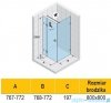 Riho Scandic NXT X203 kabina prysznicowa prawa 80x80cm chrom G001054120